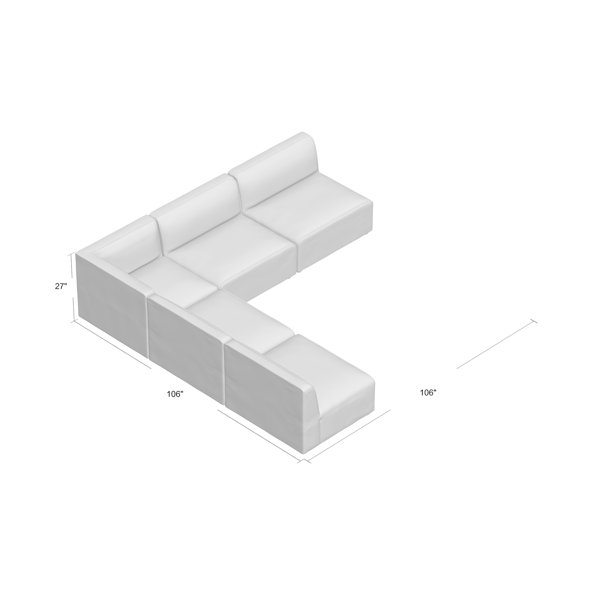 Mercury Row® Teagan 106" Wide Symmetrical Modular Corner Sectional & Reviews Wayfair